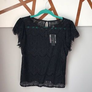 Worthington lace shirt NWT size PM black
